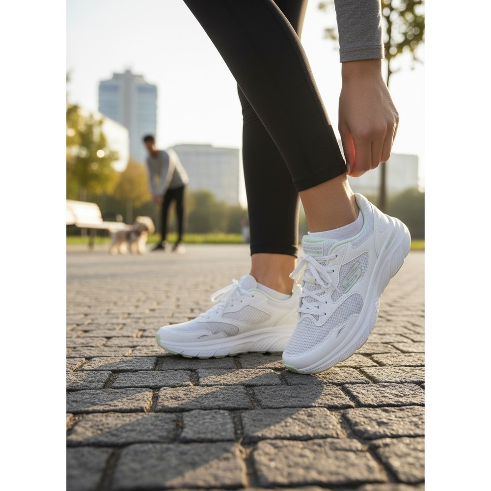 Skechers Max Cushioning Endeavour White/Mint Women Running Shoes 129472-Size 7